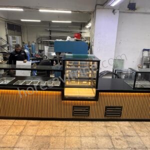 Salade, dessert en soep toonbank vitrine